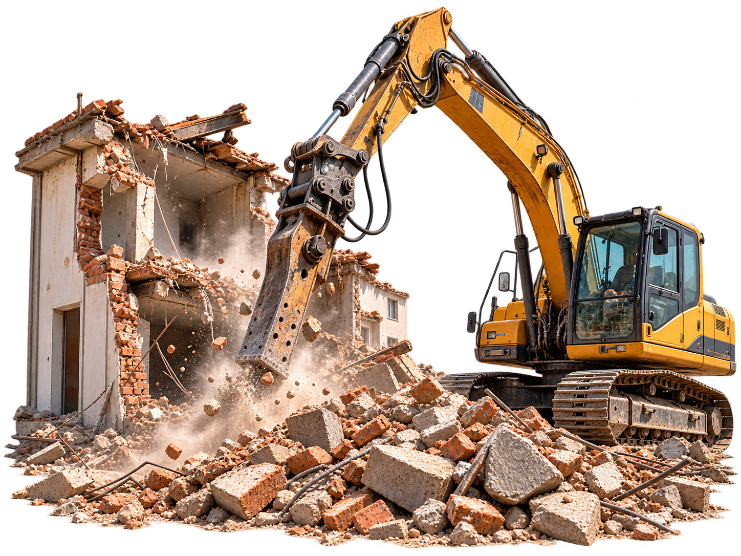 Professionelle Abbrucharbeiten mit Baumaschine